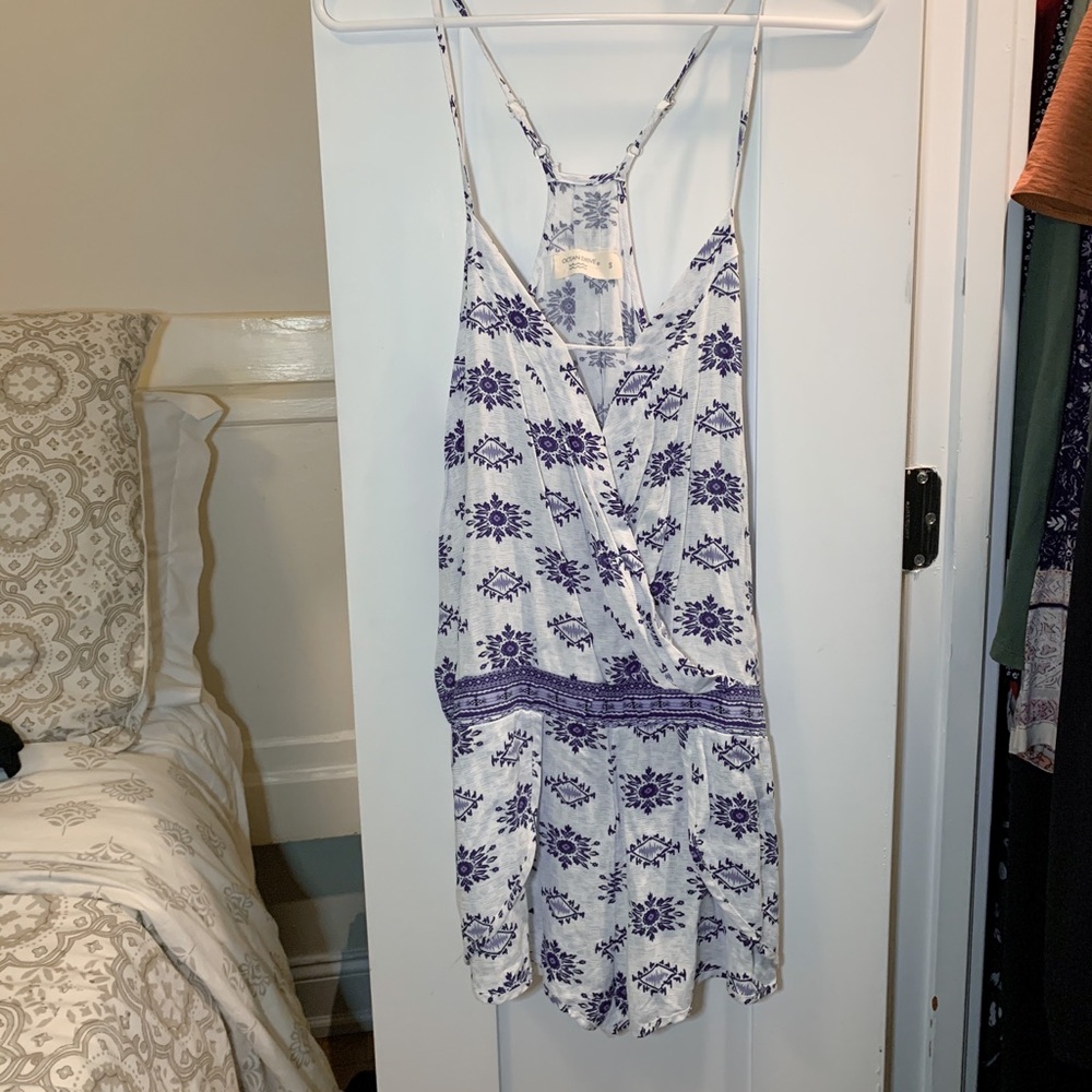 Ron Jon Blue and White Pattern Romper / Playsuit